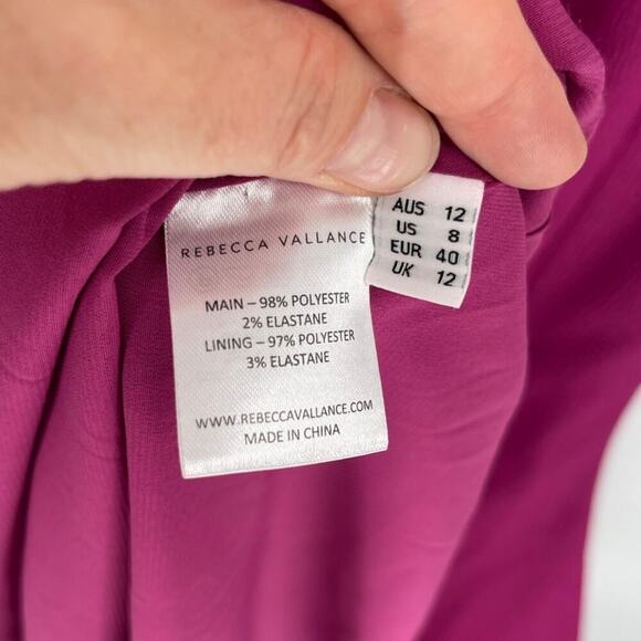 Rebecca Vallance Diana Embellished Cloque Gown in Grape Magenta size US 8 UK 12 - Picture 11 of 12